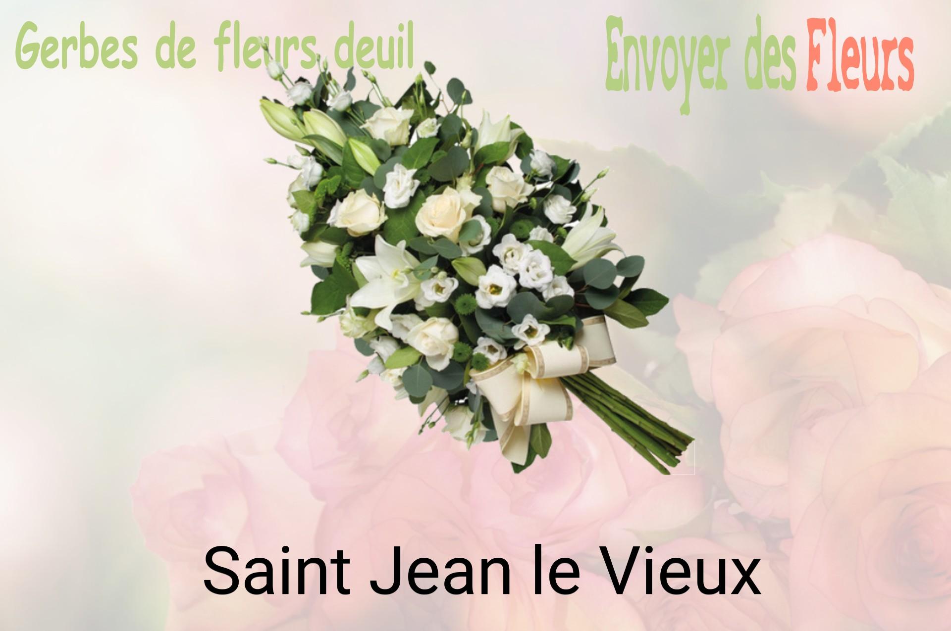 Gerbe de fleurs de deuil livrée à Saint-Jean-le-Vieux